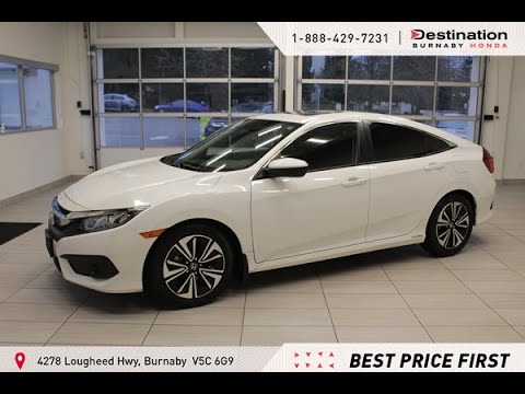 2018 Honda Civic Sedan EX-T CVT - Sunroof - One Owner - Turbo! - B10346