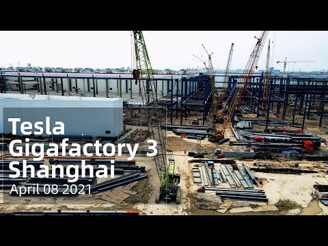(April 08 2021)  Tesla Gigafactory 3 Shanghai 4K Video