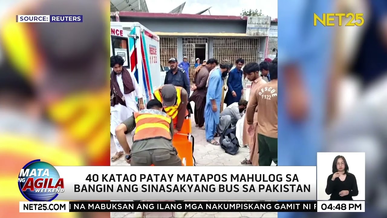 40 patay sa pagbagsak ng bus sa bangin sa Pakistan