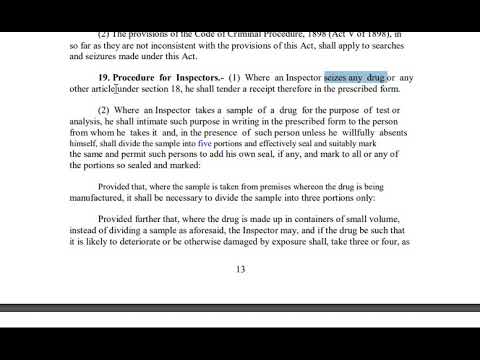 The Drug Inspector (4/5). General Procedure of a  Drug Inspector to exercise his powers.