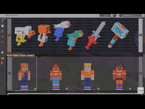 All 4 Official Minecraft x Nerf World Skins + Weapons Free DLC