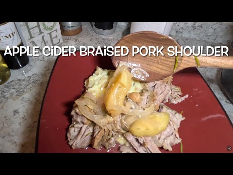 Apple Cider Braised Pork Shoulder! Amazing Crockpot Dinner Recipe!