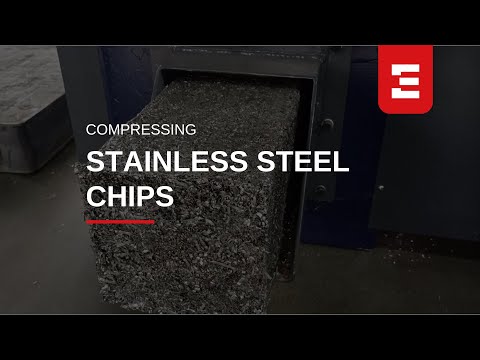 Effortless Stainless Steel Chip Compression with ENERPAT Scrap Metal Baler!