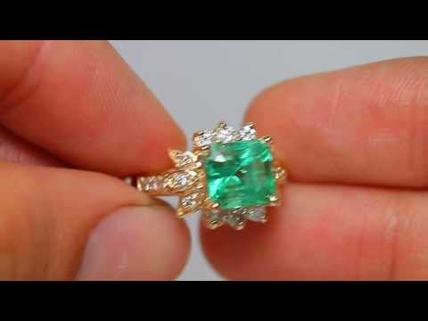 Colombian emerald cocktail Vintage Flower gold ring! 3.48cts