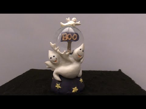 Ep. 103 -  "Three Ghosts" Solid Base Halloweeen Snow Globe Repair - Water and glitter change