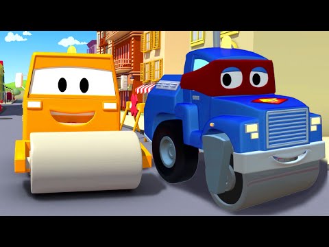 Parni Valjak - Super Kamion Carl u Auto Gradu | Građevinski crtići za djecu sa autima i kamionima