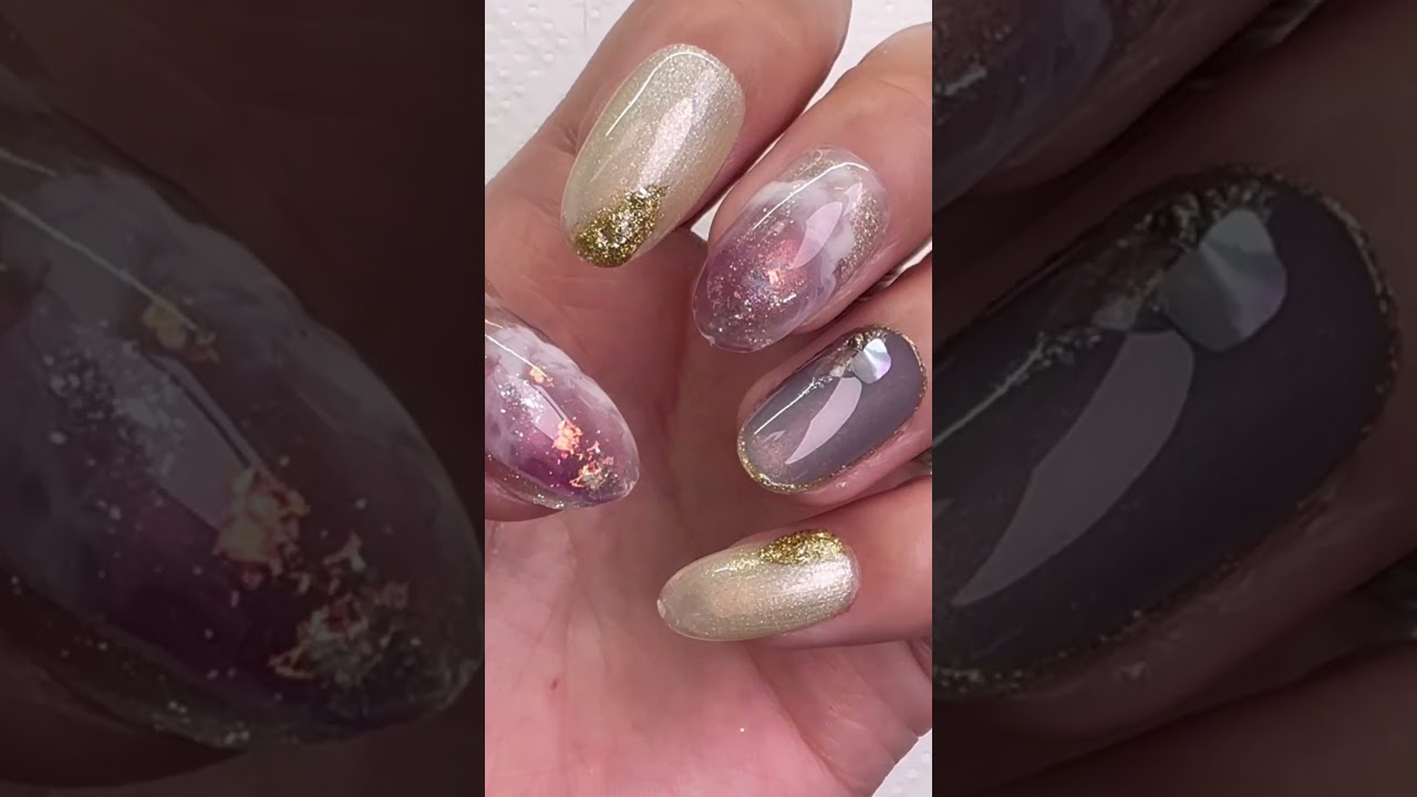 大人のお洒落な欲張りカラー💅💜✨#nails #nailart #naildesign #ネイル #セルフネイル #simplenails #100均