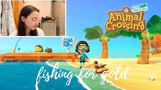 Fishing for gold… ASMR Gameplay Animal Crossing New Horizons 🌱