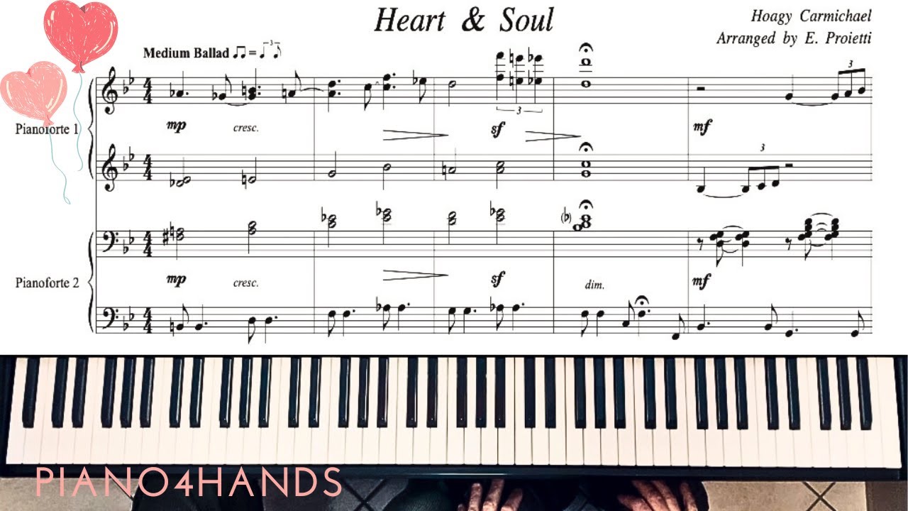 ❤️ Heart & Soul ❤️ for Piano duet (FREE Sheet Music)