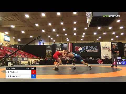 2018 Marine Corps US Open/UWW Junior Freestyle 74 Quarters - Dustin Plott (Unat) Vs. Kaleb Romero
