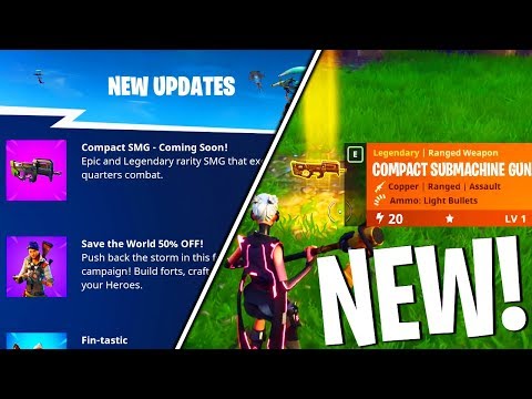 *NEW* EPIC & LEGENDARY COMPACT SMG GAMEPLAY! (Fortnite Battle Royale - New Weapon Update)