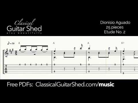 [Free PDF] Dionisio Aguado - Op. 26 Etude No. 2