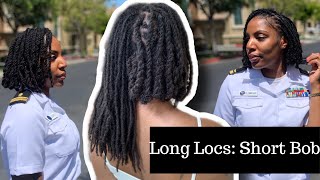 Locs| How I Got My Long Locs Into A Short Bob!! (Loc Bob)