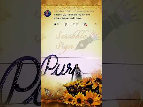 Purva Name Writing (Special Requested VIDEO) #namewriting  #cursivewriting #shorts #calligraphy #pen