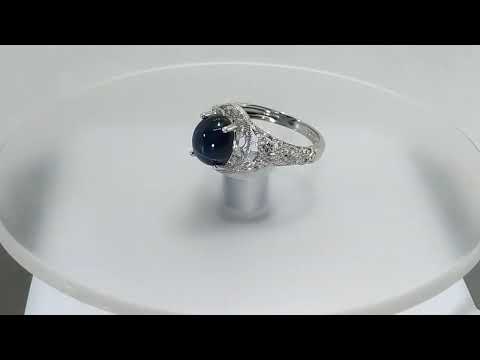 Кольцо с натуральным синим звездчатым сапфиром Чантабури 4.28 ct Филигрань Размер 17 - фото 1 - id-p2610693391