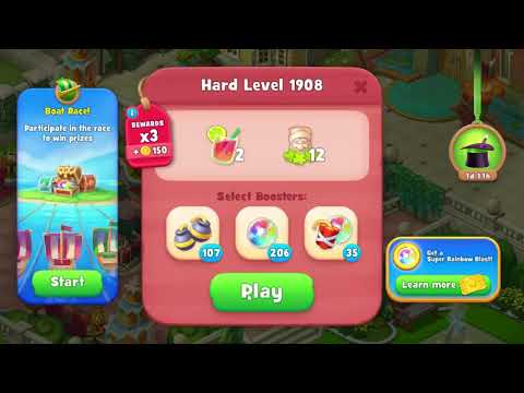 Gardenscapes 1908 Hard Level - 12 moves - NO BooSTERS
