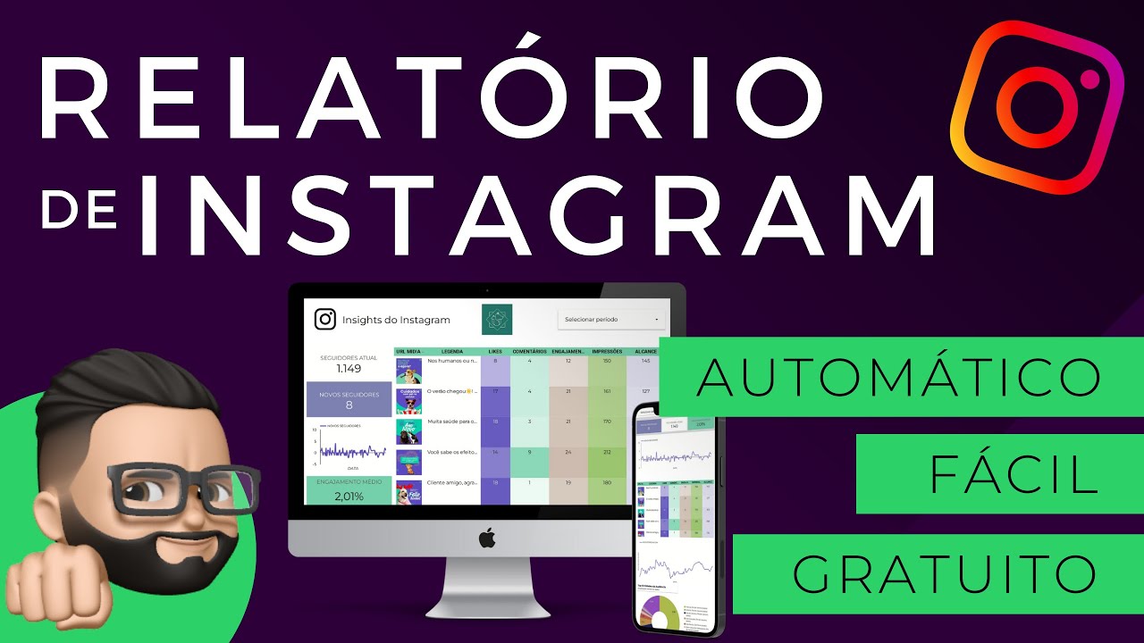 [GRATUITO] Relatório de Instagram Automático - Crie o seu em 20 minutos, personalizável, grátis!