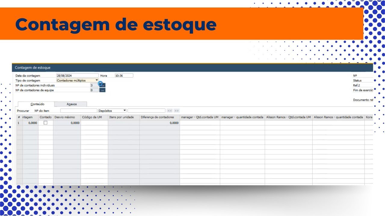 Transações de Contagem de Inventário