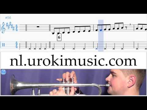 Trompet Leren Spelen Meghan Trainor All About That Bass Trompetles Deel#1 Studie Klasse Muzieknoten