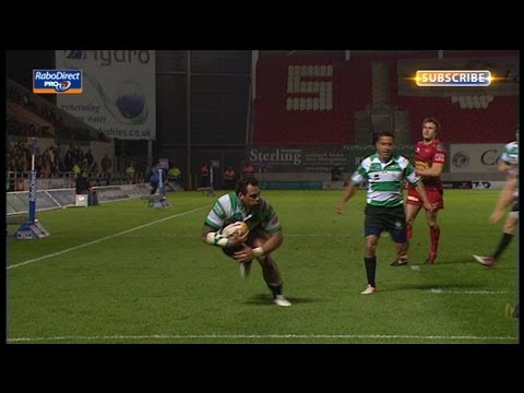 Burton's pass ensures Christian Loamanu Try - Scarlets v Benetton Treviso 3rd may 2013
