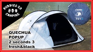 Wurfzelt 2 seconds 3 fresh & black von Quechua "Decathlon Zelt" | Festival | Pop Up| Review