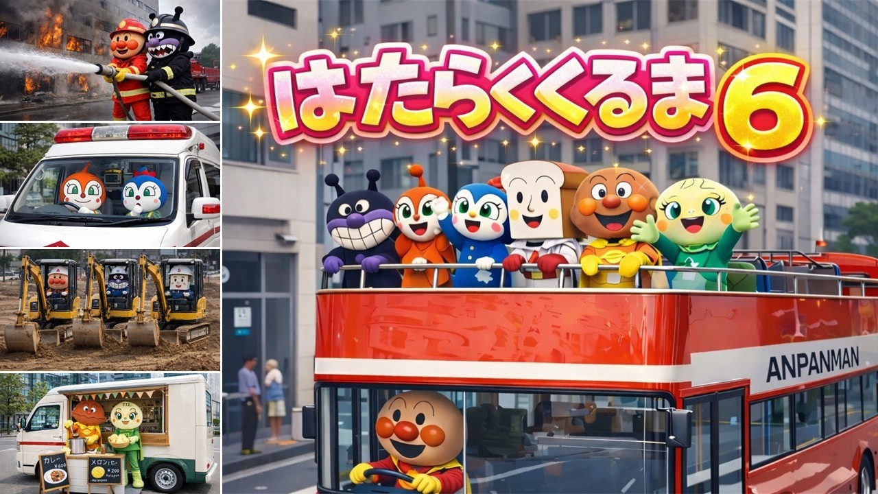 【はたらくくるま６】のりもの大集合！🚒🚓🚑