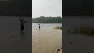 Grouch catches a big one & Matt has a cold one during the rain delay at the @LiveFreeandHam #POTA