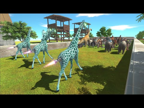 Escape from ALIEN GIRAFFE TEAM - Animal Revolt Battle Simulator