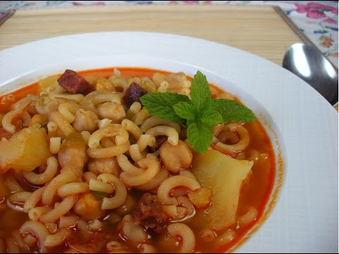 Fideos con garbanzos en SÓLO 18 MINUTOS ¡tan facil y tan rico!
