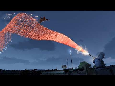 Most ADVANCED Military Base Air Defense System vs MiG-29 - C-RAM - Phalanx CIWS in Action - Arma 3