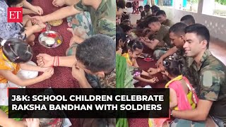 J&K: School children tie Rakhi to soldiers, celebrate Raksha Bandhan festival at Akhnoor border