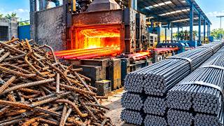 How Old Steel Bars Are Turned Into New Rebar | Full Process