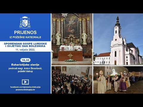 Snimka prijenosa euharistijskog slavlja prigodom blagdana Gospe Lurdske u požeškoj Katedrali