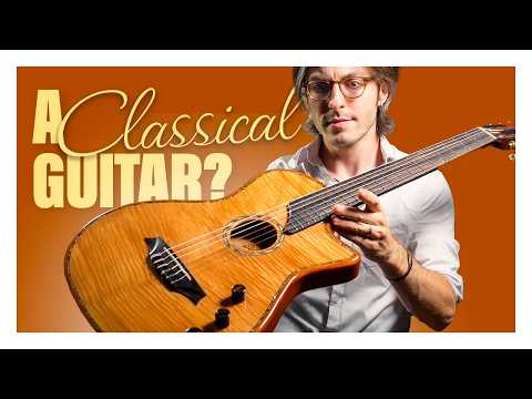 Bromo BEN2C Electric Nylon String Guitar, Thinline Fully Chambered Semi-Hollow Body Slim Neck Dual Pickup Stage Live Performance Fusion Classical Guitar with Hard Case (Natural) image 11