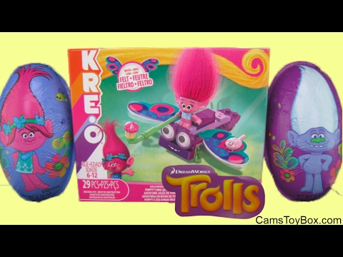 KRE O DreamWorks Trolls Poppy's Bug Adventure Chocolate Surprise Eggs Opening Fun Toys Kids