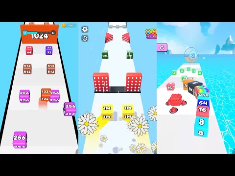 2048 Cube Run vs Jelly Run 2048 vs Jelly Tube Run 3 in one Gameplay Run & Merge
