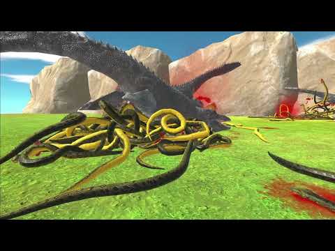 mosasaurus army vs anaconda army Animal Revolt Battle Simulator