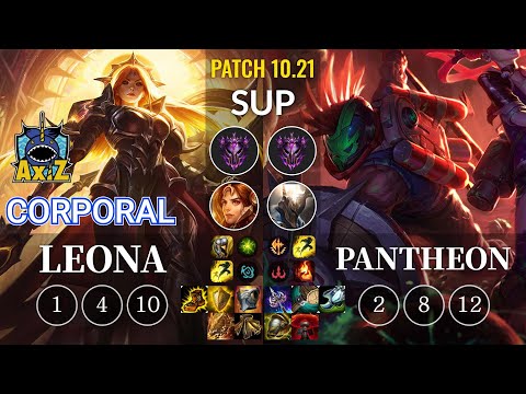 AXIZ Corporal Leona vs Pantheon Sup - KR Patch 10.21