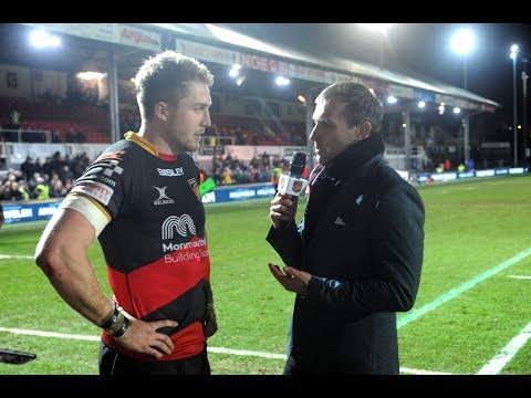 Tyler Morgan after his winning try against Worcester Warriors