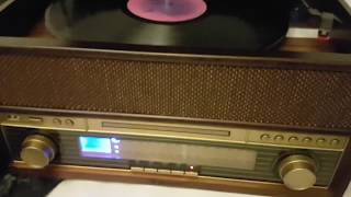 auna Epoque 1909 Retro-Audiosystem Plattenspieler mit Vinyl-to-MP3-Funktion