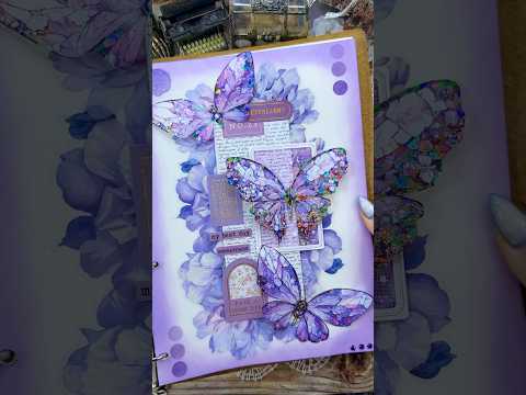 ASMR journal purple💜☂️✨|#asmr #scrabooking #journaling #journalwithme #fyp #diy #viralvideo