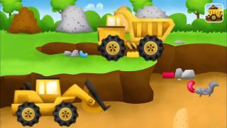 Çizgi Film - İş Makineleri Damperli kamyon ve kepçe