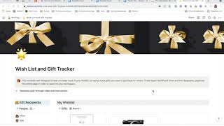 Gift Tracker Template for Notion