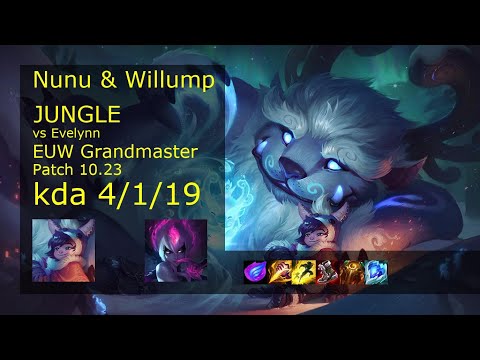 Nunu & Willump Jungle vs Evelynn - EUW Grandmaster 4/1/19 Patch 10.23 Gameplay