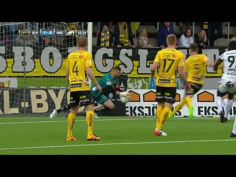 Lindgrens luriga frispark testar Stuhr Ellegaard - TV4 Sport