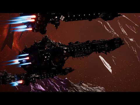 Space Wolves vs Necrons - Skalgrim Mod - Massive Battle - Battlefleet Gothic Armada 2