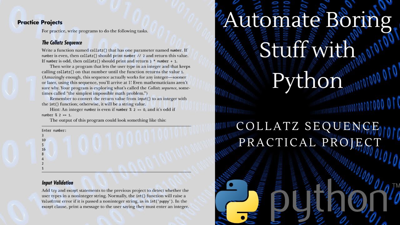 How to solve Collatz Sequence Python Practice Project || Al Sweigart.