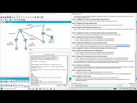 15.6.1 Packet Tracer - Configure IPv4 and IPv6 Static and Default Routes
