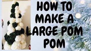 HOW TO MAKE A LARGE POM POM WITHOUT A POM POM MAKER - MAKE A POMPOM USING CARDBOARD