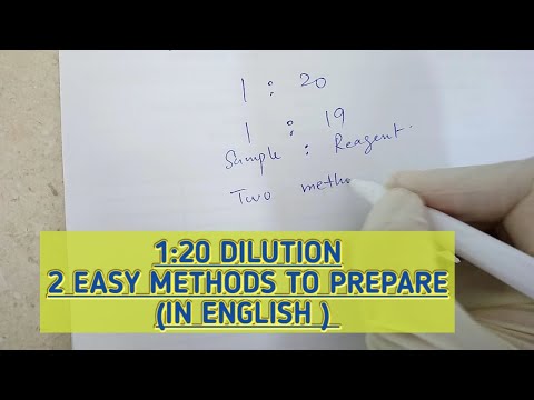 1:20 Dilution.Two easy methods to prepare.learn & understand then can use other methods (In English)